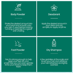 Multi-Use All-Natural Body Powder. Eco-Friendly.